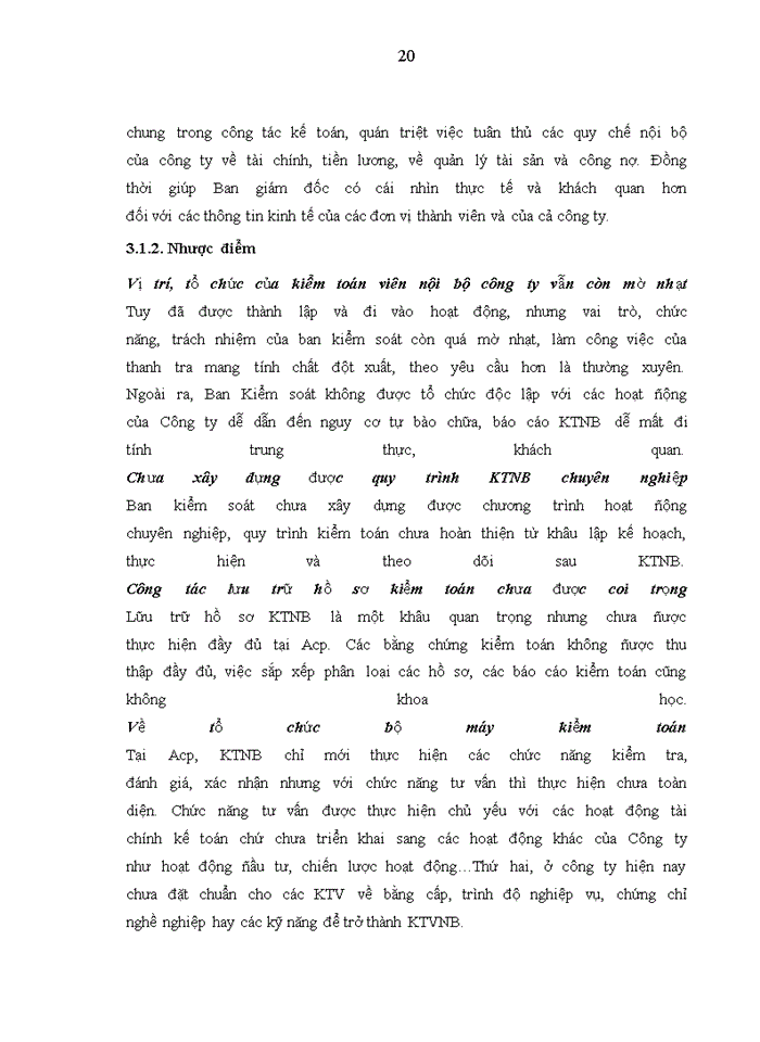 image for page Giải pháp hoàn thiện tổ chức kiểm toán nội bộ của công ty Cổ phần đầu tư xây dựng Acp Hà Nội
