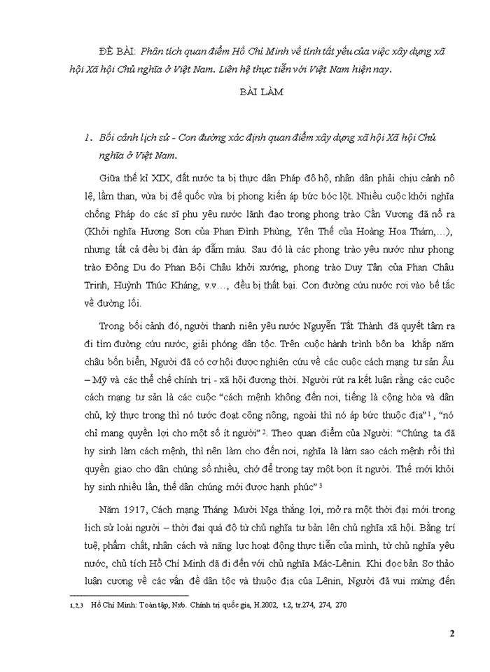 image for page Phân tích quan điểm Hồ Chí Minh về tính tất yếu của việc xây dựng xã hội Xã hội Chủ nghĩa ở Việt Nam
