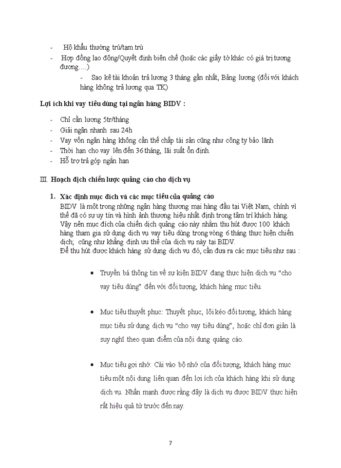 image for page Hoạch địch chiến dịch quảng cáo cho dịch vụ “Cho vay tiêu dụng” của ngân hàng thương mại cổ phần đầu tư và phát triển (BIDV)