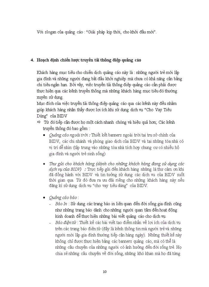image for page Hoạch địch chiến dịch quảng cáo cho dịch vụ “Cho vay tiêu dụng” của ngân hàng thương mại cổ phần đầu tư và phát triển (BIDV)