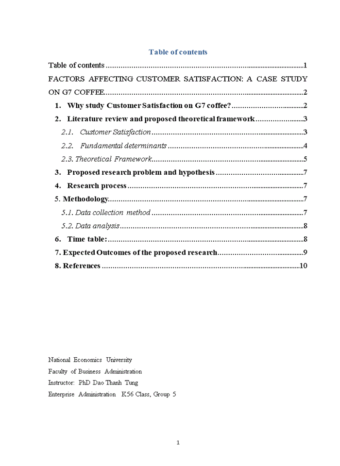 image for page Factors affecting customer satisfaction: a case study on g7 coffee