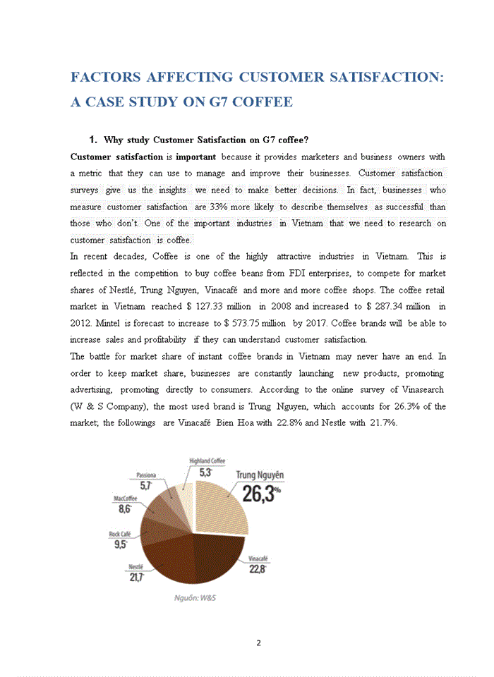 image for page Factors affecting customer satisfaction: a case study on g7 coffee