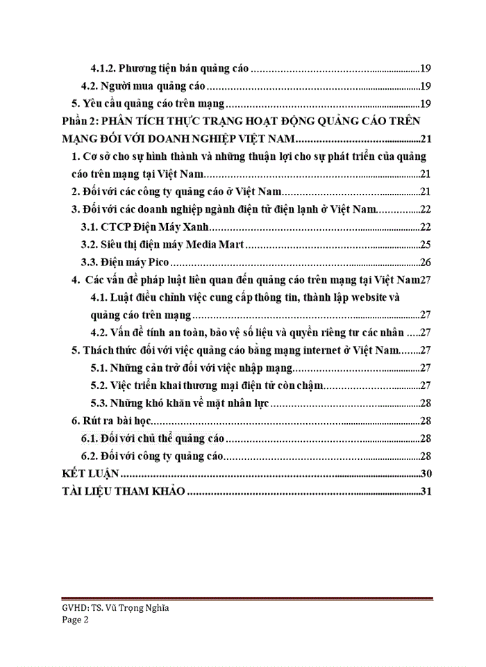 Hoạt động quảng cáo trên mạng của các doanh nghiệp ở Việt Nam trong nền kinh tế thị trường