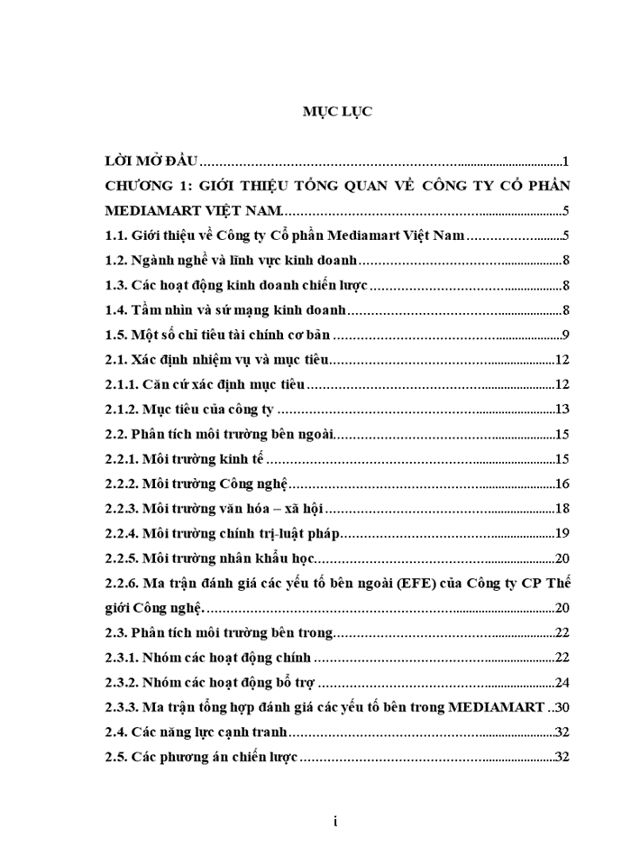 image for page Giải pháp hoàn thiện xây dựng chiến lược kinh doanh của Công ty Cổ phần Mediamart Việt Nam