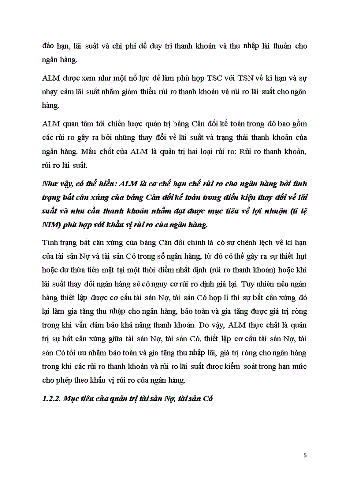 image for page Mục tiêu quản trị tài sản nợ, tài sản có của ngân hàng thương mại