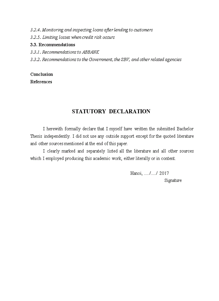 image for page Solutions to reduce credit risk in an binh commercial joint stock bank – hoang quoc viet branch