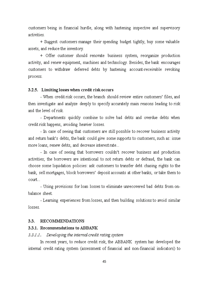 image for page Solutions to reduce credit risk in an binh commercial joint stock bank – hoang quoc viet branch