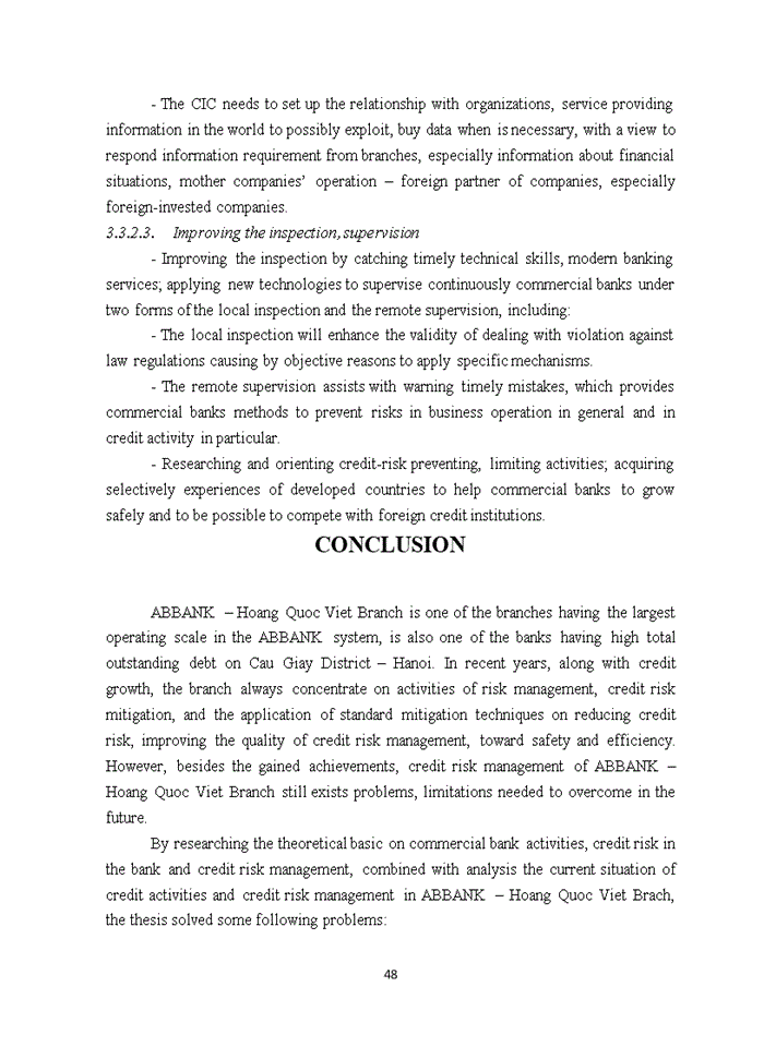 image for page Solutions to reduce credit risk in an binh commercial joint stock bank – hoang quoc viet branch