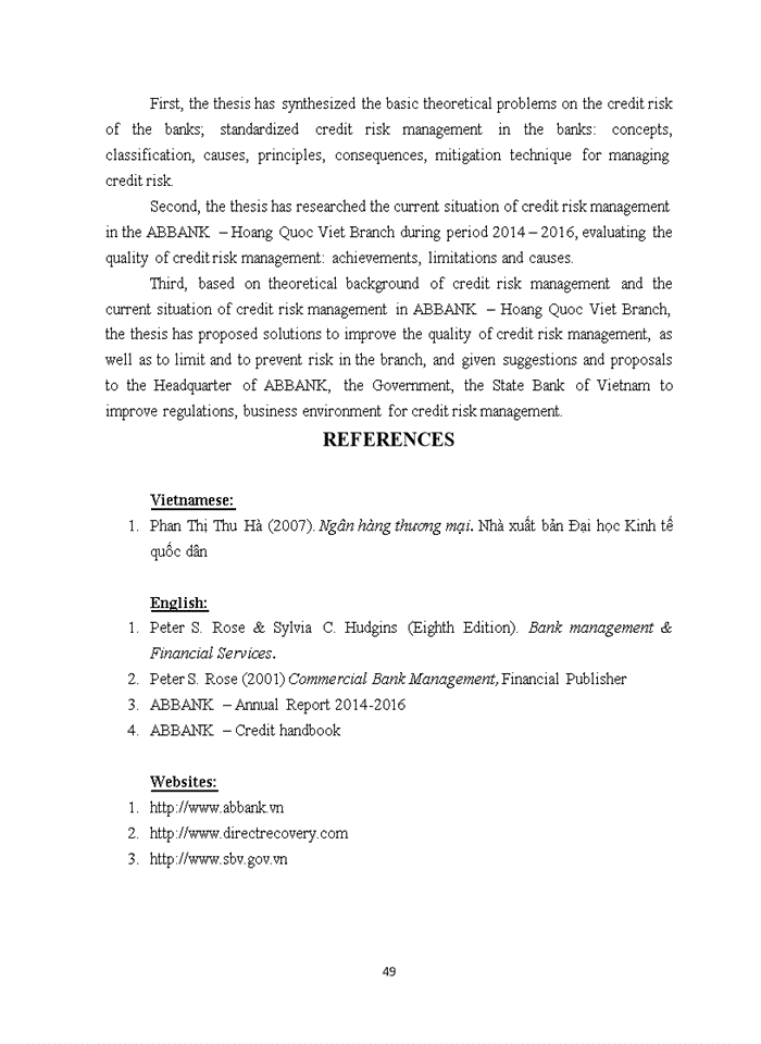 image for page Solutions to reduce credit risk in an binh commercial joint stock bank – hoang quoc viet branch