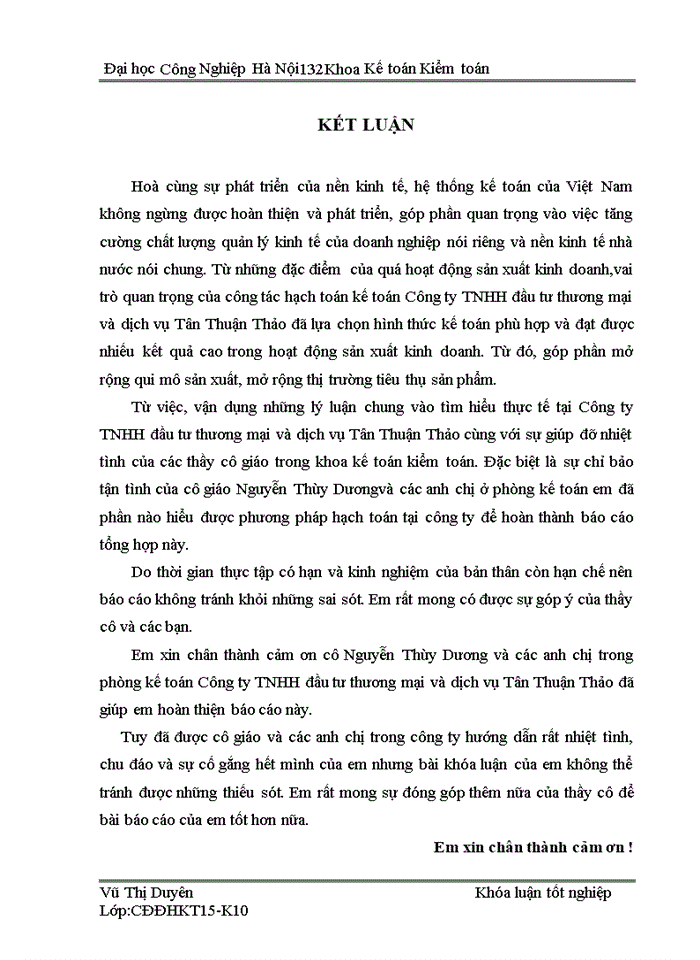 image for page Hoàn thiện công tác kế toán bán hàng và xác định kết quả kinh doanh tại Công ty TNHH  Đầu tư thương mại và dịch vụ Tân Thuận Thảo