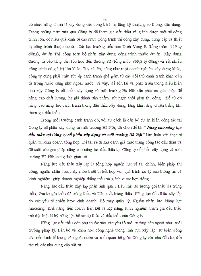 image for page Nâng cao năng lực đấu thầu tại công ty cổ phần xây dựng và môi trường hà