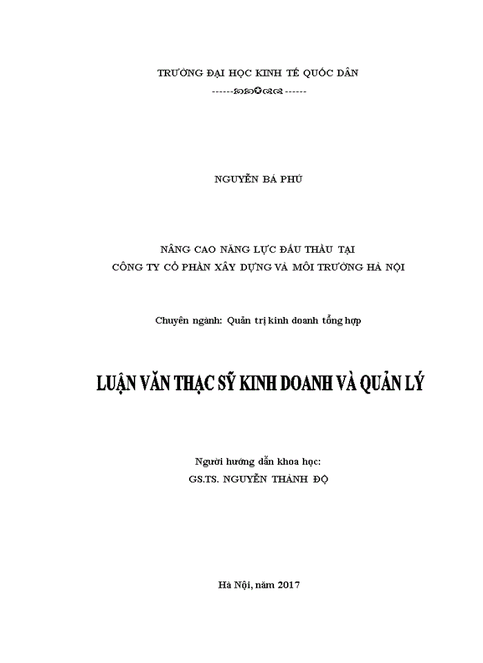 image for page Nâng cao năng lực đấu thầu tại công ty cổ phần xây dựng và môi trường hà