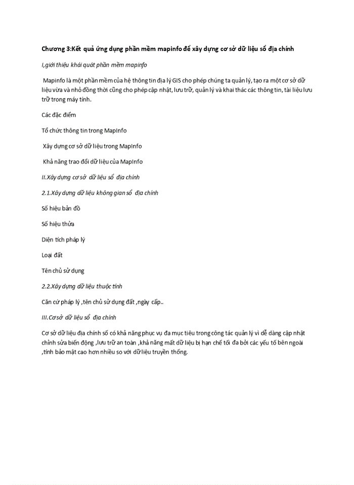 image for page Ứng dụng phần mềm Mapinfo xây dựng cơ sở dữ liệu về sổ địa chính