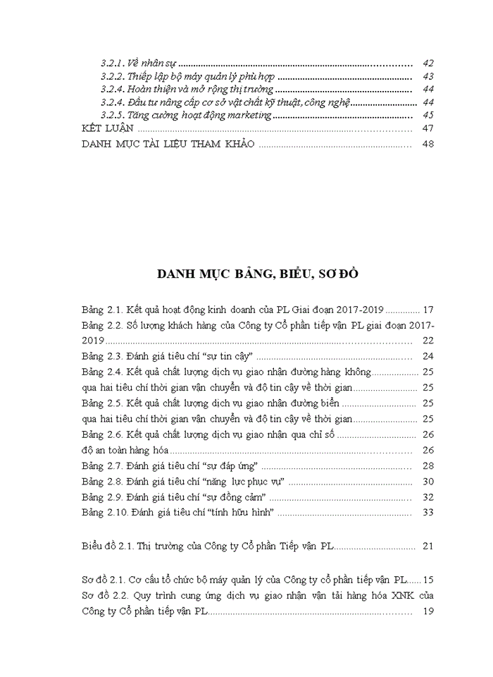 image for page Chất lượng dịch vụ giao nhận vận tải hàng hóa xuất nhập khẩu của Công ty Cổ phần Tiếp vận PL