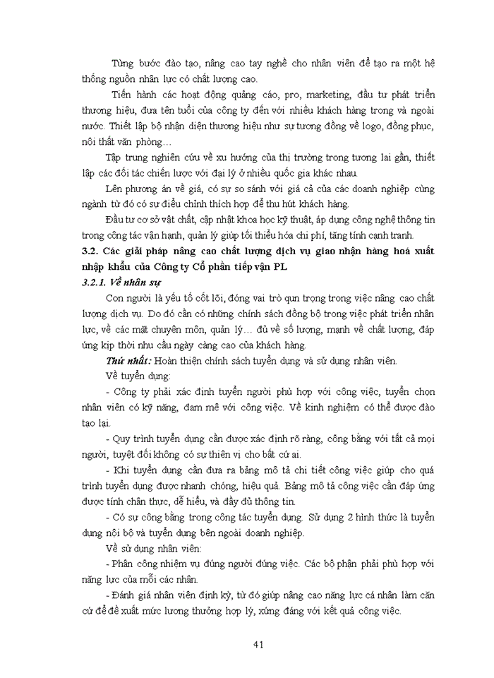 image for page Chất lượng dịch vụ giao nhận vận tải hàng hóa xuất nhập khẩu của Công ty Cổ phần Tiếp vận PL