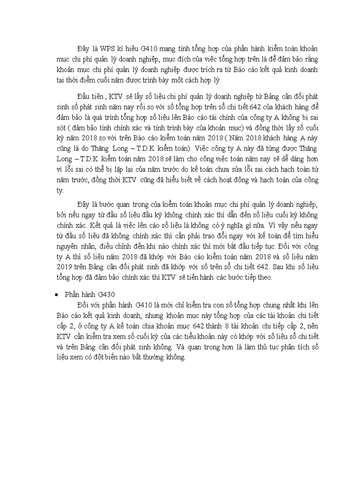 image for page Vận dụng quy trình kiểm toán vào kiểm toán khoản mục chi phí quản lý doanh nghiệp trong kiểm toán báo cáo tài chính do Công ty TNHH Kiểm toán và Định giá Thăng Long – T.D.K, Chi nhánh Hà Thành thực hiện