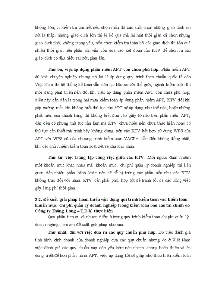image for page Vận dụng quy trình kiểm toán vào kiểm toán khoản mục chi phí quản lý doanh nghiệp trong kiểm toán báo cáo tài chính do Công ty TNHH Kiểm toán và Định giá Thăng Long – T.D.K, Chi nhánh Hà Thành thực hiện