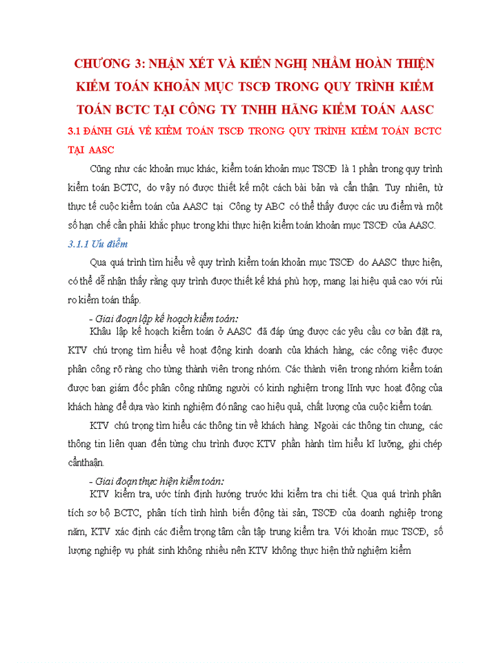 image for page Hoàn thiện kiểm toán khoản mục TSCĐ trong quy trình kiểm toán BCTC do Công ty TNHH Hãng Kiểm toán AASC thực hiện