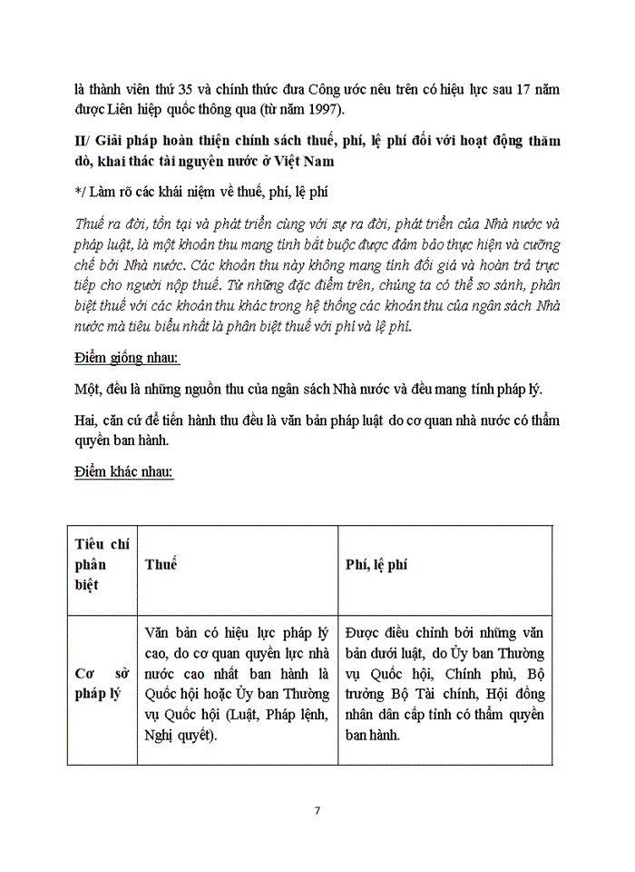 image for page Thực trạng và đề xuất hoàn thiện chính sách thuế, phí, lệ phí đối với hoạt động thăm dò, khai thác tài nguyên nước ở Việt Nam hiện nay.
