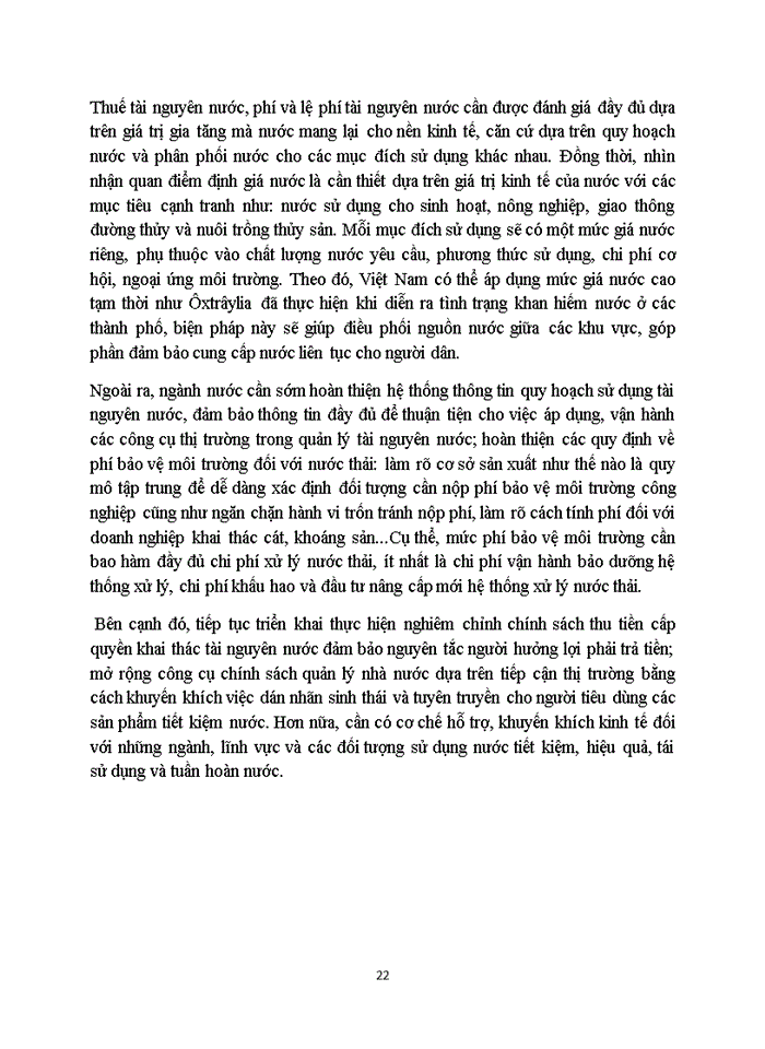 image for page Thực trạng và đề xuất hoàn thiện chính sách thuế, phí, lệ phí đối với hoạt động thăm dò, khai thác tài nguyên nước ở Việt Nam hiện nay.