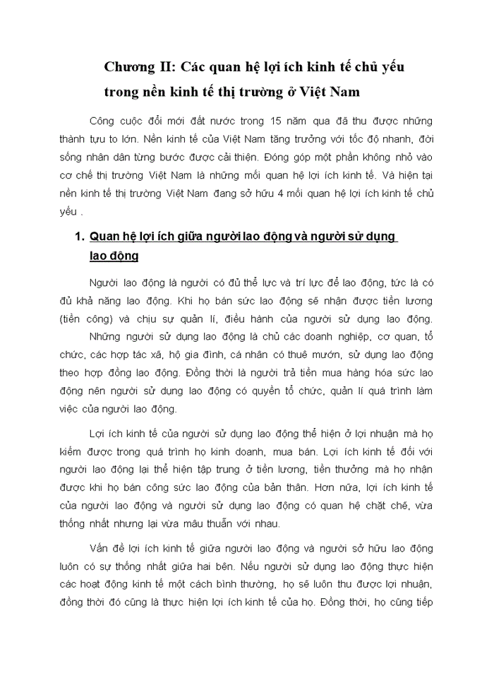image for page Các quan hệ lợi ích kinh tế chủ yếu trong nền kinh tế thị trường ở Việt Nam