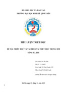 Triết học và vai trò của triết học trong đời sống xã hội