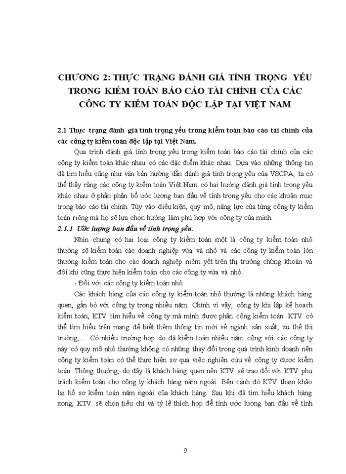 image for page Các giải pháp về việc đánh giá tính trọng yếu trong kiểm toán báo cáo tài chính do các công ty kiểm toán độc lập việt nam thực hiện
