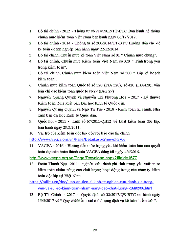 image for page Các giải pháp về việc đánh giá tính trọng yếu trong kiểm toán báo cáo tài chính do các công ty kiểm toán độc lập việt nam thực hiện