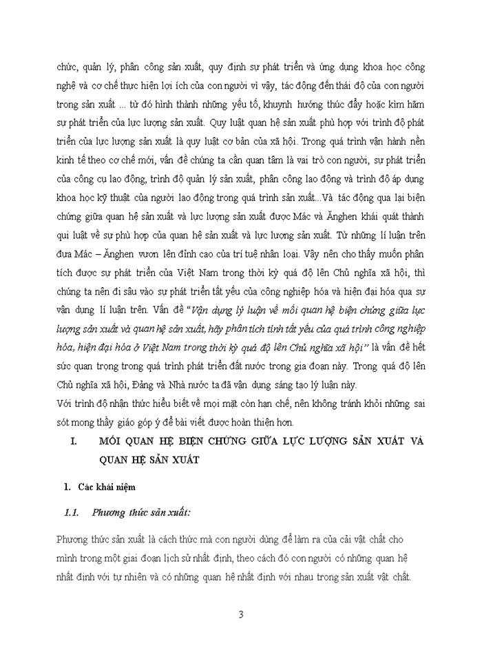 image for page Vận dụng lý luận về mối quan hệ biện chứng giữa lực lượng sản xuất và quan hệ sản xuất, hãy phân tích tính tất yếu của quá trình công nghiệp hóa, hiện đại hóa ở Việt Nam trong thời kỳ quá độ lên Chủ nghĩa xã hội