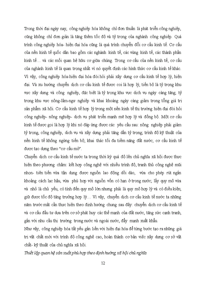 image for page Vận dụng lý luận về mối quan hệ biện chứng giữa lực lượng sản xuất và quan hệ sản xuất, hãy phân tích tính tất yếu của quá trình công nghiệp hóa, hiện đại hóa ở Việt Nam trong thời kỳ quá độ lên Chủ nghĩa xã hội