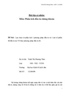 Lựa chọn và phân tích 1 phương pháp đầu tư và 1 mã cổ phiếu để đầu tư tại VN theo phương pháp đầu tư đó.