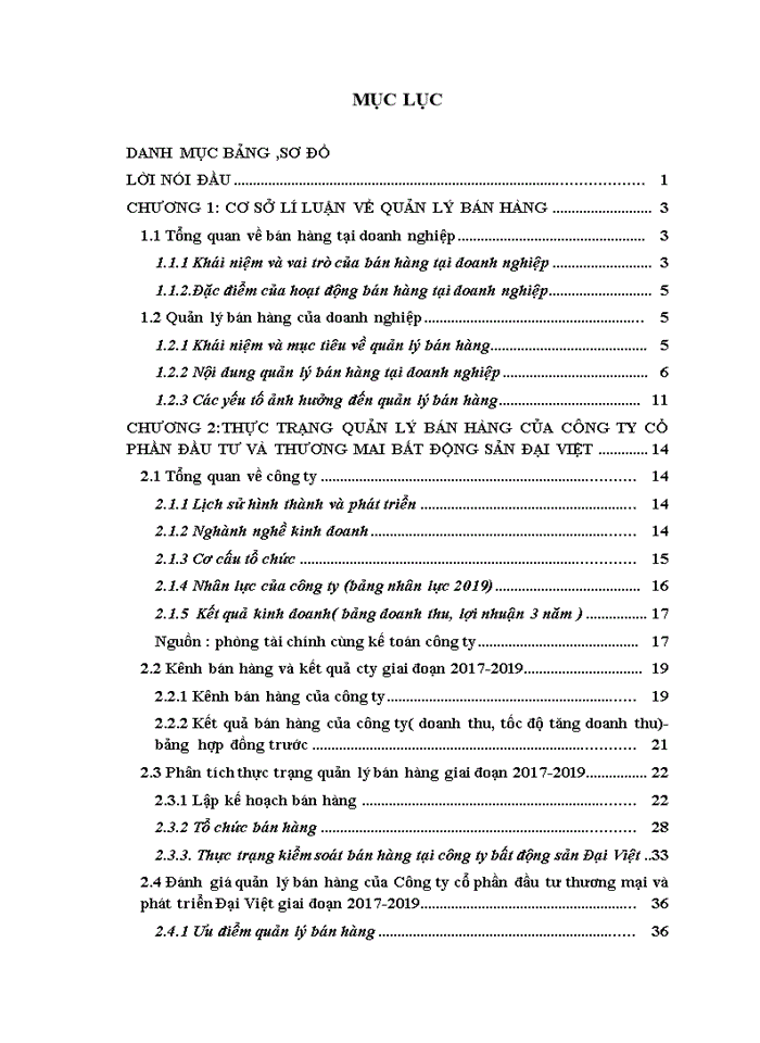 image for page Quản lý bán hàng của công ty cổ phần đầu tư và thương mại bất động sản Đại Việt