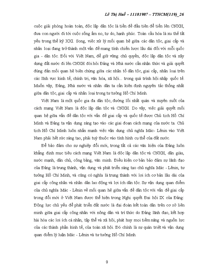 image for page Ứng dụng vấn đề dân tộc và vấn đề giai cấp qua các thời kì của cách mạng việt nam