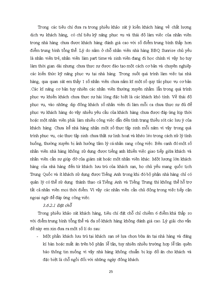 image for page Thực trạng và giải pháp nhằm nâng cao chất lượng dịch vụ ăn uống của nhà hàng sunrise bbq của khách sạn sunrise