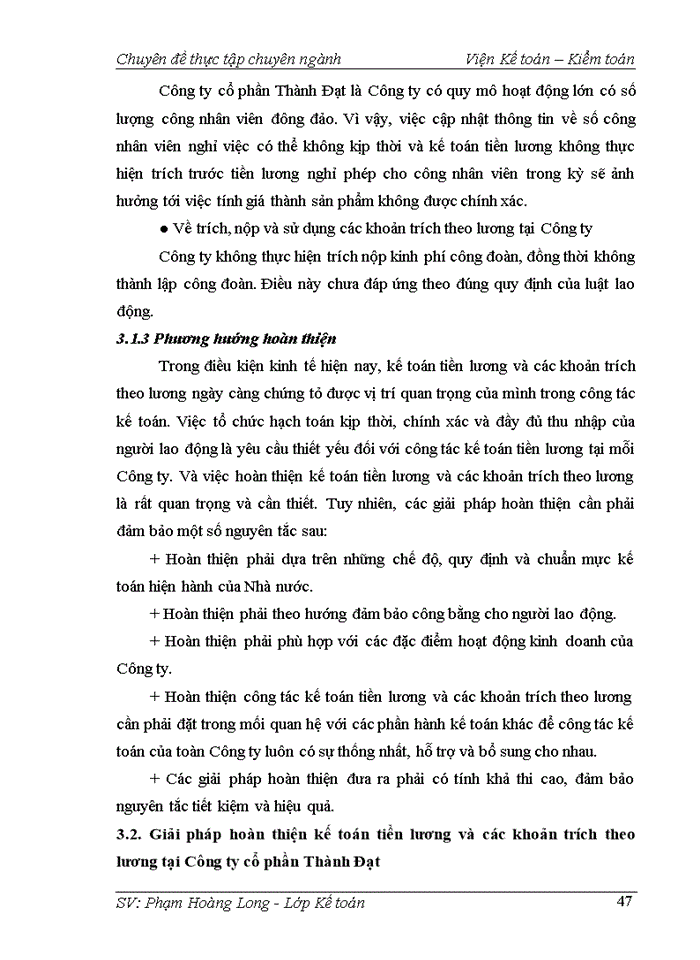 image for page Kế toán tiền lương và các khoản trích theo lương tại Công ty cổ phần Thành Đạt