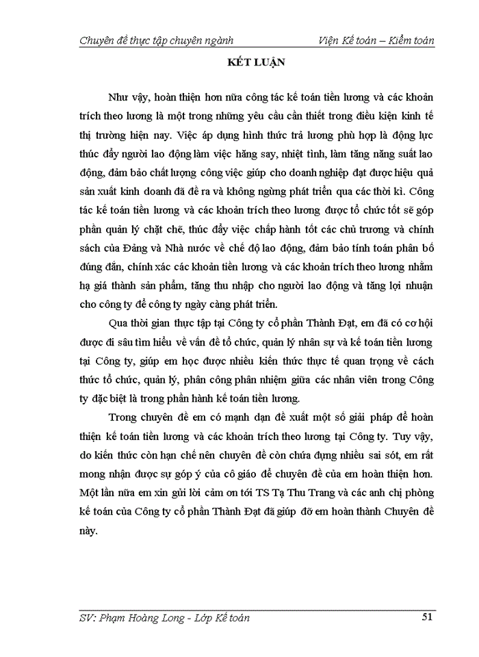 image for page Kế toán tiền lương và các khoản trích theo lương tại Công ty cổ phần Thành Đạt