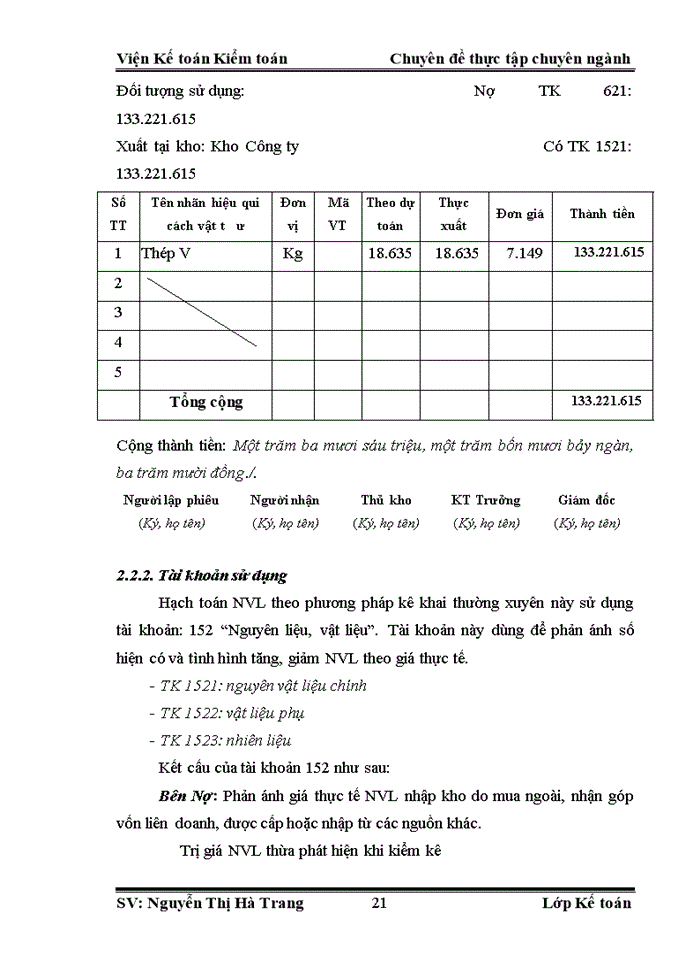 image for page Hoàn thiện kế toán nguyên vật liệu tại Công ty cổ phần Vân Đồn Mast