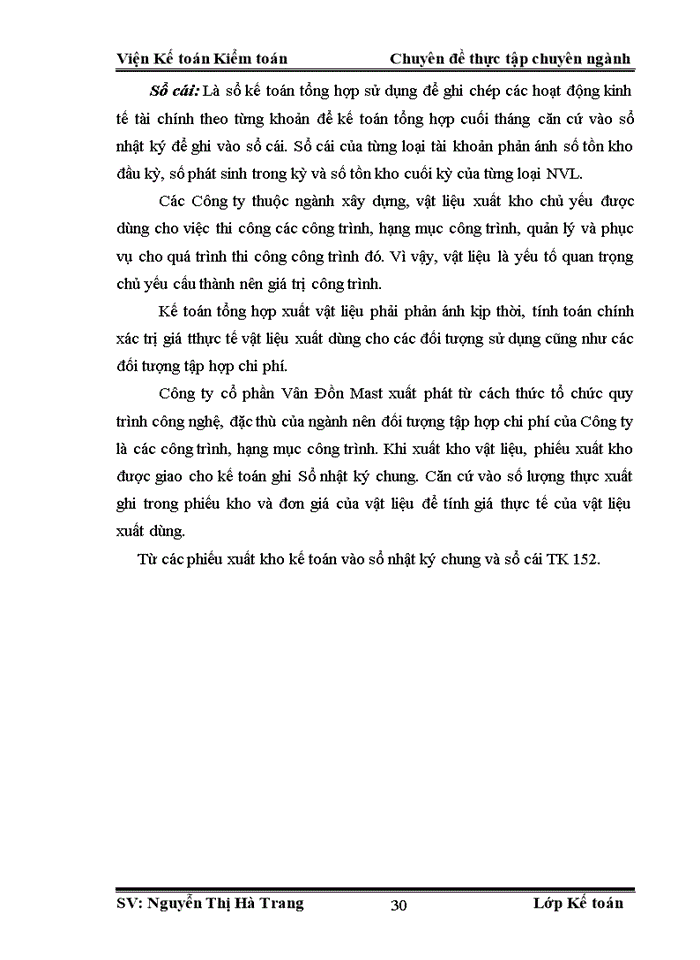 image for page Hoàn thiện kế toán nguyên vật liệu tại Công ty cổ phần Vân Đồn Mast