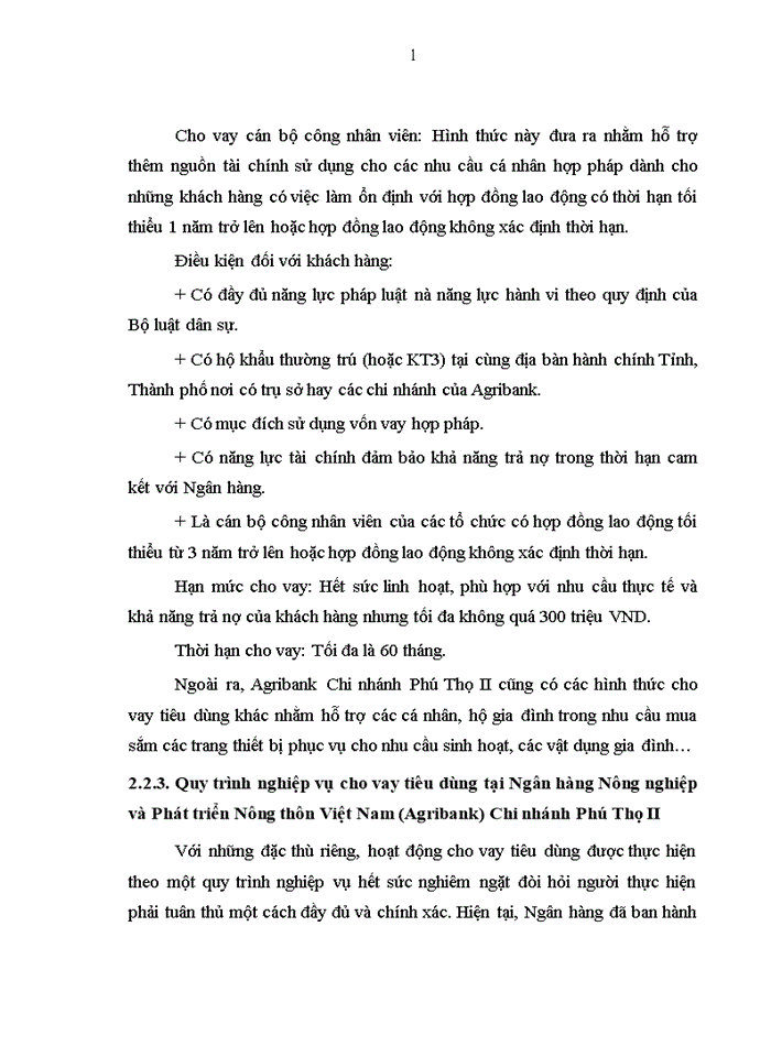 image for page Chất lượng Tín dụng cho vay tiêu dùng tại Ngân hàng Nông nghiệp và Phát triển Nông thôn Việt Nam (Agribank) Chi nhánh Phú Thọ II