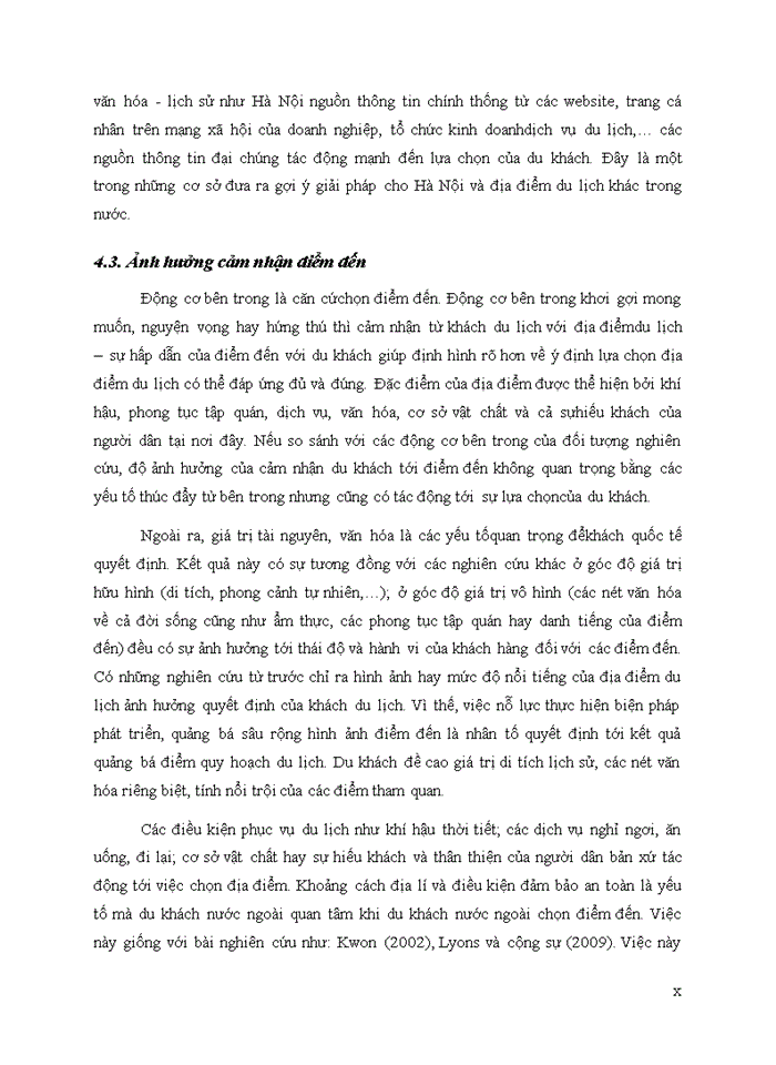 image for page Yếu tố ảnh hưởng quyết định chọn điểm đến của du khách quốc tế: nghiên cứu trường hợp hà nội