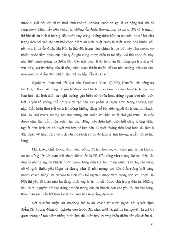 image for page Yếu tố ảnh hưởng quyết định chọn điểm đến của du khách quốc tế: nghiên cứu trường hợp hà nội