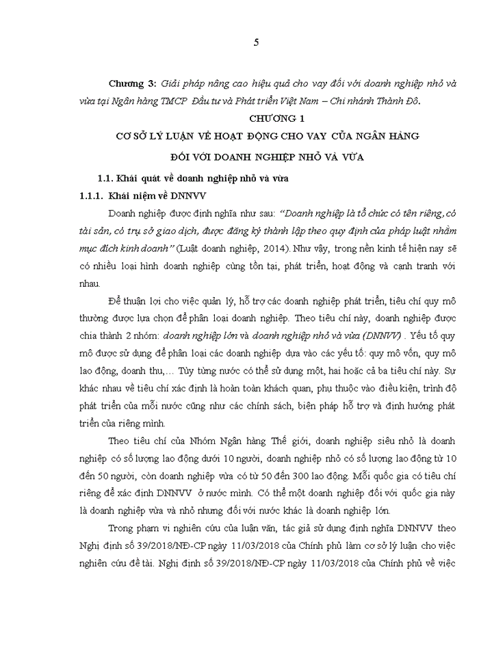 image for page Hiệu quả cho vay doanh nghiệp nhỏ và vừa tại Ngân hàng Thương mại cổ phần Đầu tư và Phát triển Việt Nam – Chi nhánh Thành Đô