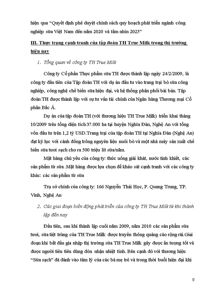 image for page Vận dụng quy luật cạnh tranh trong nền kinh tế thị trường nghiên cứu sự cạnh tranh của công ty sữa TH True Milk