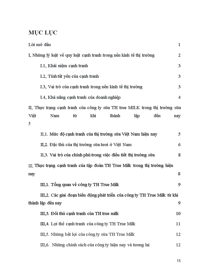 image for page Vận dụng quy luật cạnh tranh trong nền kinh tế thị trường nghiên cứu sự cạnh tranh của công ty sữa TH True Milk