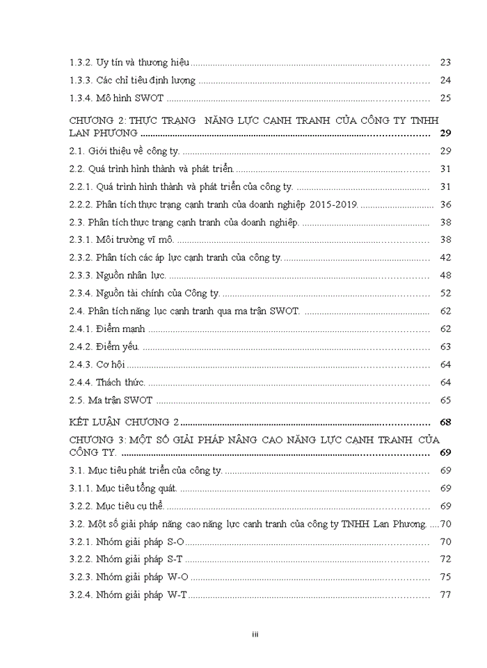 Các giải pháp nâng cao năng lực cạnh tranh của công ty tnhh lan phương