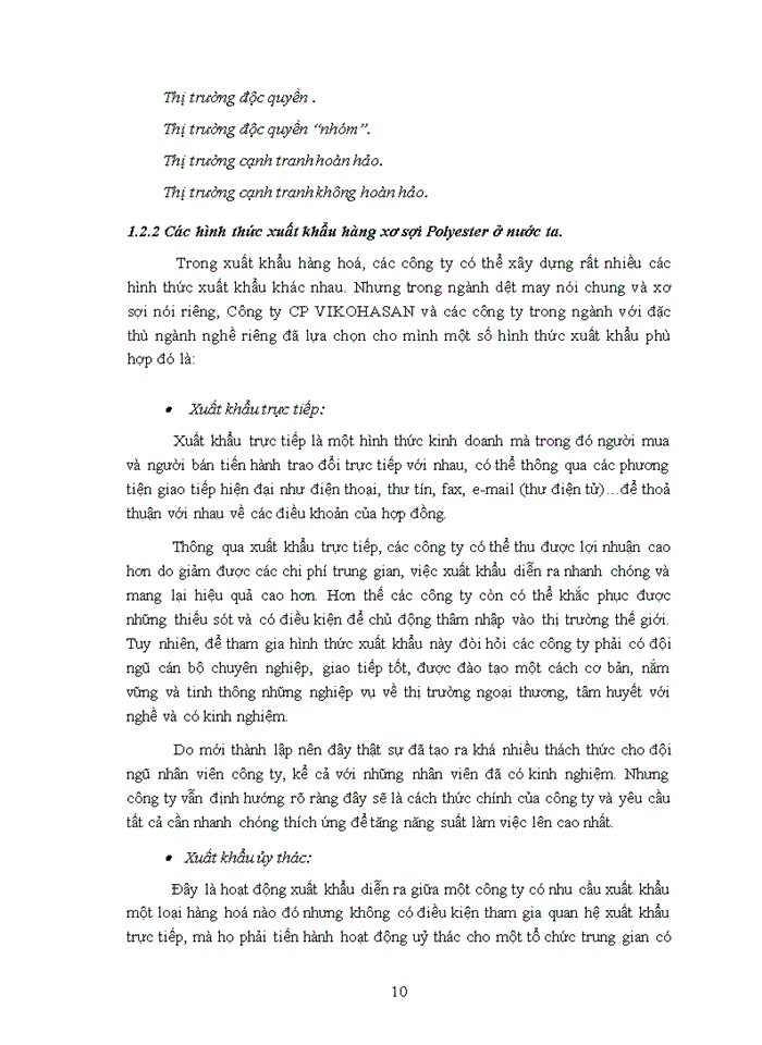 image for page Phát triển thị trường xuất khẩu xơ sợi Polyester tại Công ty Cổ phần VIKOHASAN