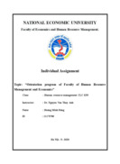 Orientation program of Faculty of Human Resource Management and Economics