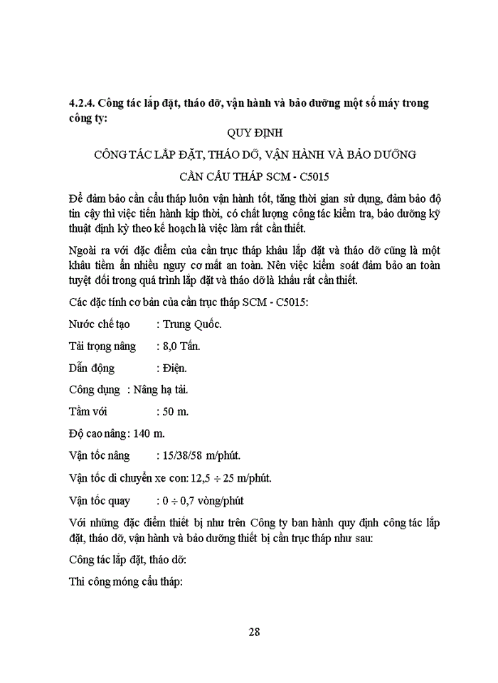 image for page Năng lực hiện có về máy móc trang thiết bị và các biện pháp tổ chức bảo quản, bảo dưỡng, sửa chữa, vận chuyển, lắp đặt máy và thiết bị