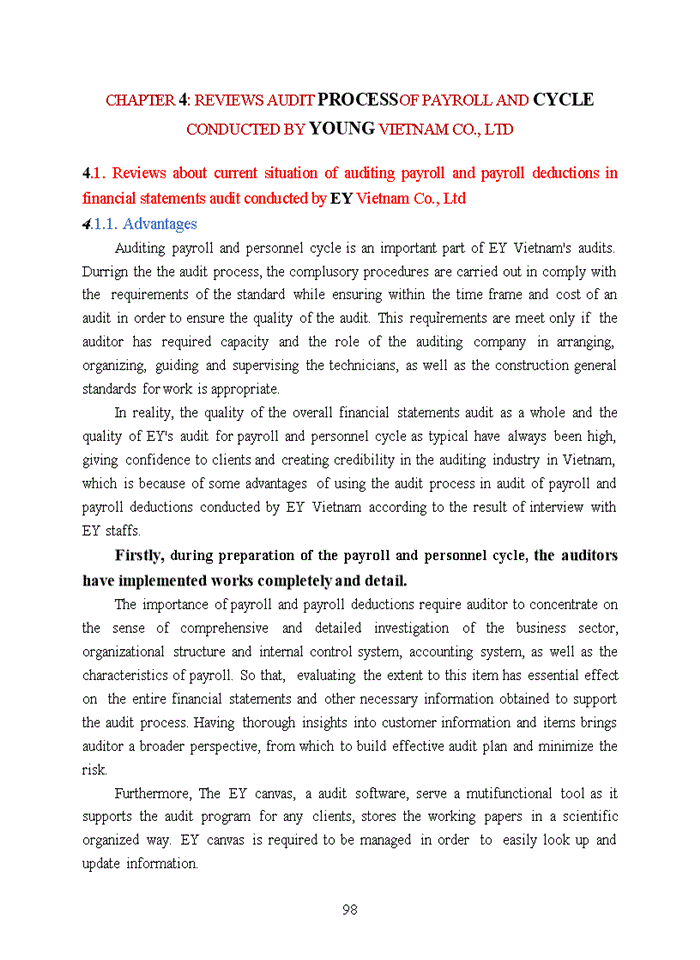 image for page The auditing process of payroll and personnel cycle in manufacturing companies implemented by Ernst and Young compan