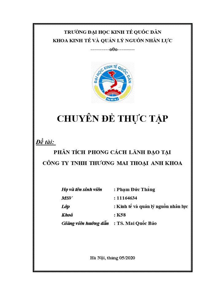 image for page Ảnh hưởng của phong cách lãnh đạo đến động lực làm việc của người lao động tại công ty TNHH thương mại Thoại Anh Khoa